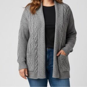 😍SHOW SPECIAL TANJAY Knit Grey Open Cardigan XL